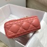 Dior Lady D-Joy Bag In Coral Pink Cannage Lambskin 535