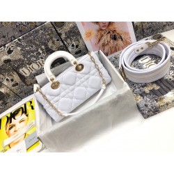 Dior Lady D-Joy Bag In White Macrocannage Technical Fabric 554