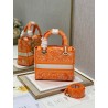 Dior Medium Lady D-Lite Bag In Fluorescent Orange Toile de Jouy Reverse Embroidery 632