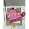 Dior Medium Lady D-Lite Bag In Fluorescent Pink Toile de Jouy Reverse Embroidery 650