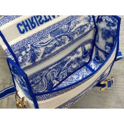 Dior Small Diorcamp Bag In Blue Transparent Toile de Jouy Canvas 682