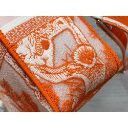 Dior Small Diorcamp Bag In Orange Transparent Toile de Jouy Canvas 710