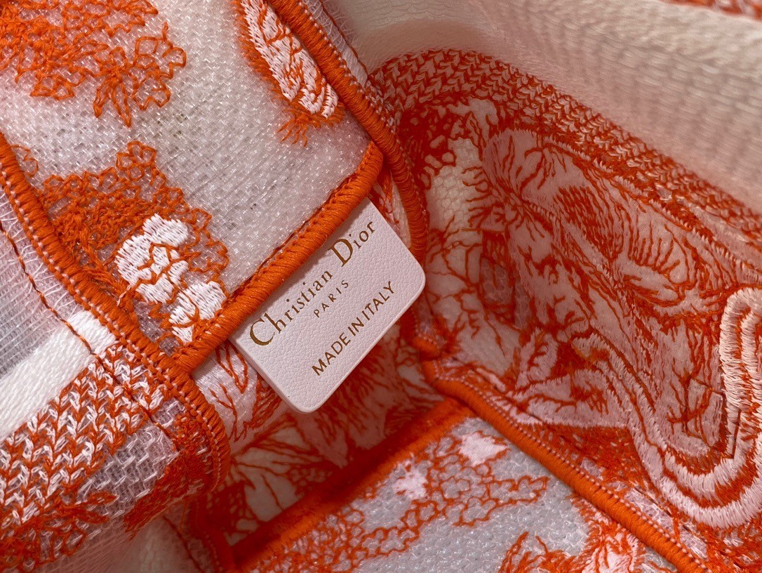 Dior Small Diorcamp Bag In Orange Transparent Toile de Jouy Canvas 710