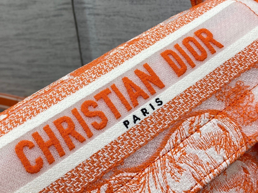 Dior Small Diorcamp Bag In Orange Transparent Toile de Jouy Canvas 710