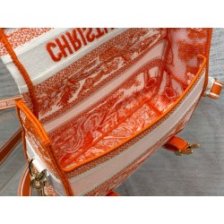 Dior Small Diorcamp Bag In Orange Transparent Toile de Jouy Canvas 710