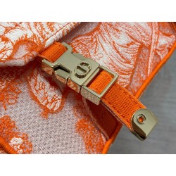 Dior Small Diorcamp Bag In Orange Transparent Toile de Jouy Canvas 710