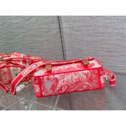 Dior Small Diorcamp Bag In Pink Transparent Toile de Jouy Canvas 750