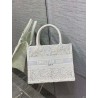 Dior Small Book Tote Bag In Natural Macrame-Effect Embroidery 781