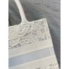 Dior Small Book Tote Bag In Natural Macrame-Effect Embroidery 781