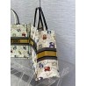 Dior Large Book Tote Bag In White Pixel Zodiac Embroidery 839