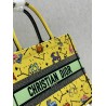 Dior Small Book Tote Bag In Yellow Multicolor Pixel Zodiac Embroidery 874