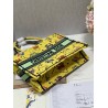 Dior Small Book Tote Bag In Yellow Multicolor Pixel Zodiac Embroidery 874