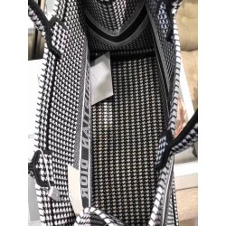 Dior Book Tote Bag In Houndstooth Embroidered Canvas 347