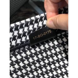 Dior Book Tote Bag In Houndstooth Embroidered Canvas 347