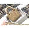 Dior Mini Lady Dior Bag In Metallic Lambskin with Beaded Embroidery 912