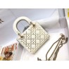 Dior Mini Lady Dior Bag In White Lambskin with Star Embroidery 800