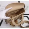 Dior Medium Lady Dior Bag with Enamel Charm In Beige Lambskin 838