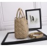 Dior Medium Lady Dior Bag with Enamel Charm In Beige Lambskin 838