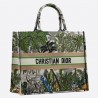 Dior Book Tote Bag In Green Toile De Jouy Tropicalia 151