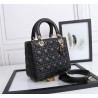 Dior Medium Lady Dior Bag with Enamel Charm In Black Lambskin 416