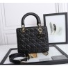 Dior Medium Lady Dior Bag with Enamel Charm In Black Lambskin 416