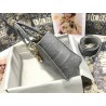 Dior Medium Lady D-Lite Bag In Gray Cannage Embroidery 476