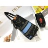 Dior Medium Lady D-Lite Bag In Black Pixel Zodiac Embroidery 513