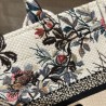 Dior Small Book Tote Bag In White Jardin d'Hiver Embroidery 571