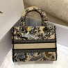 Dior Medium Lady D-Lite Bag In Beige Jardin d'Hiver Embroidery 772