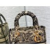 Dior Medium Lady D-Lite Bag In Brown Toile de Jouy Embroidery 826