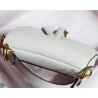 Dior Mini Saddle Bag In White Grained Calfskin 578