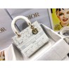 Dior Medium Lady D-Lite Bag In Natural Embroidery with Macrame Effect 014