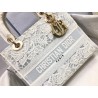 Dior Medium Lady D-Lite Bag In Natural Embroidery with Macrame Effect 014