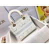 Dior Medium Lady D-Lite Bag In Natural Embroidery with Macrame Effect 014