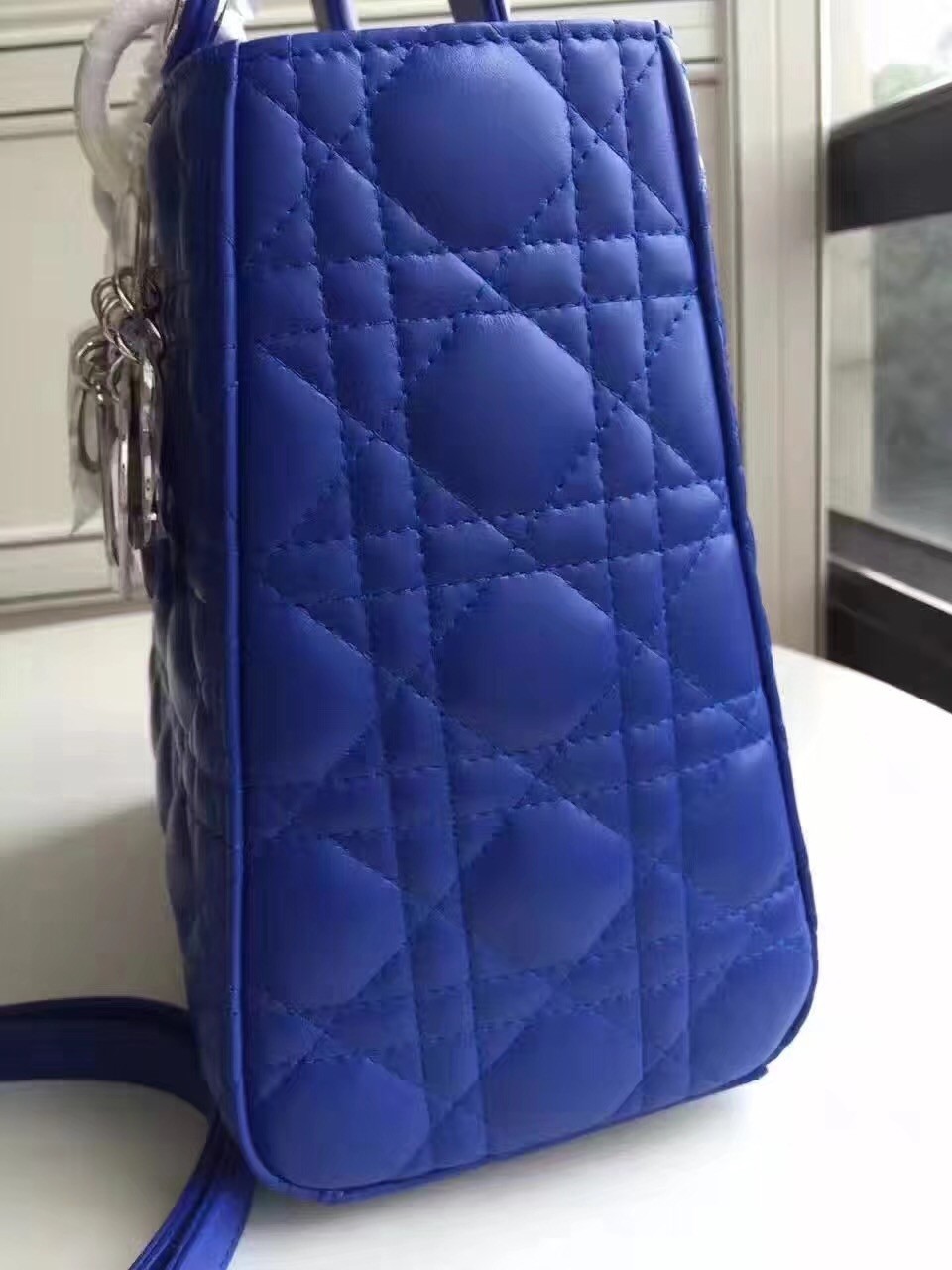 Dior Medium Lady Dior Bag In Blue Lambskin 190