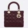 Dior Medium Lady Dior Bag In Bordeaux Lambskin 284