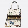 Dior Mini Book Tote Phone Bag In White Pixel Zodiac Embroidery 850