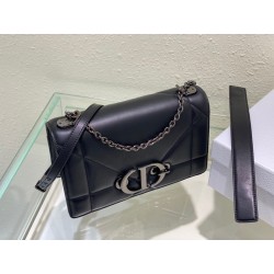 Dior 30 Montaigne Chain Bag With Handle In Black Lambskin 061