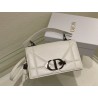 Dior 30 Montaigne Chain Bag With Handle In White Lambskin 104