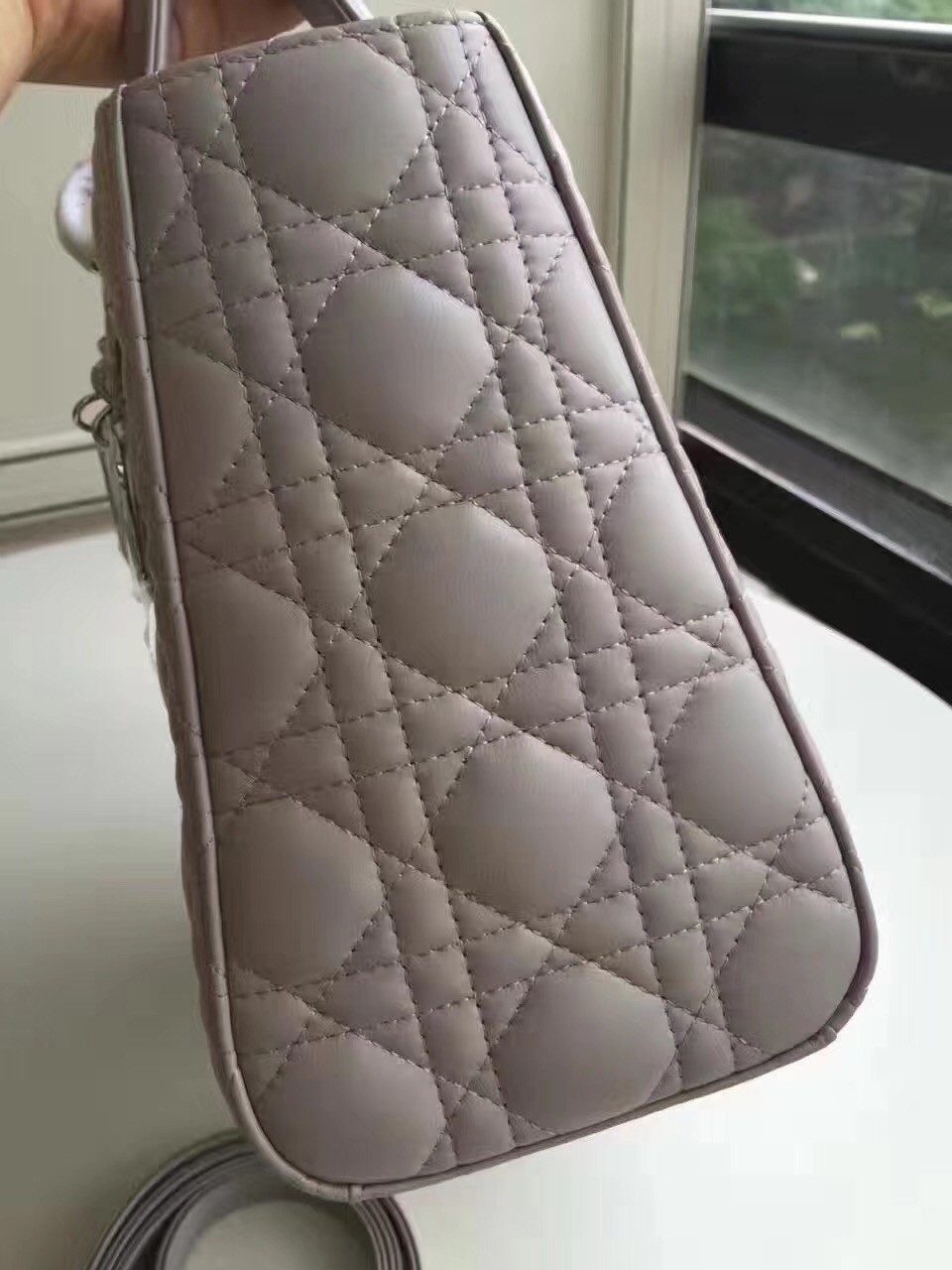 Dior Medium Lady Dior Bag In Grey Lambskin 795