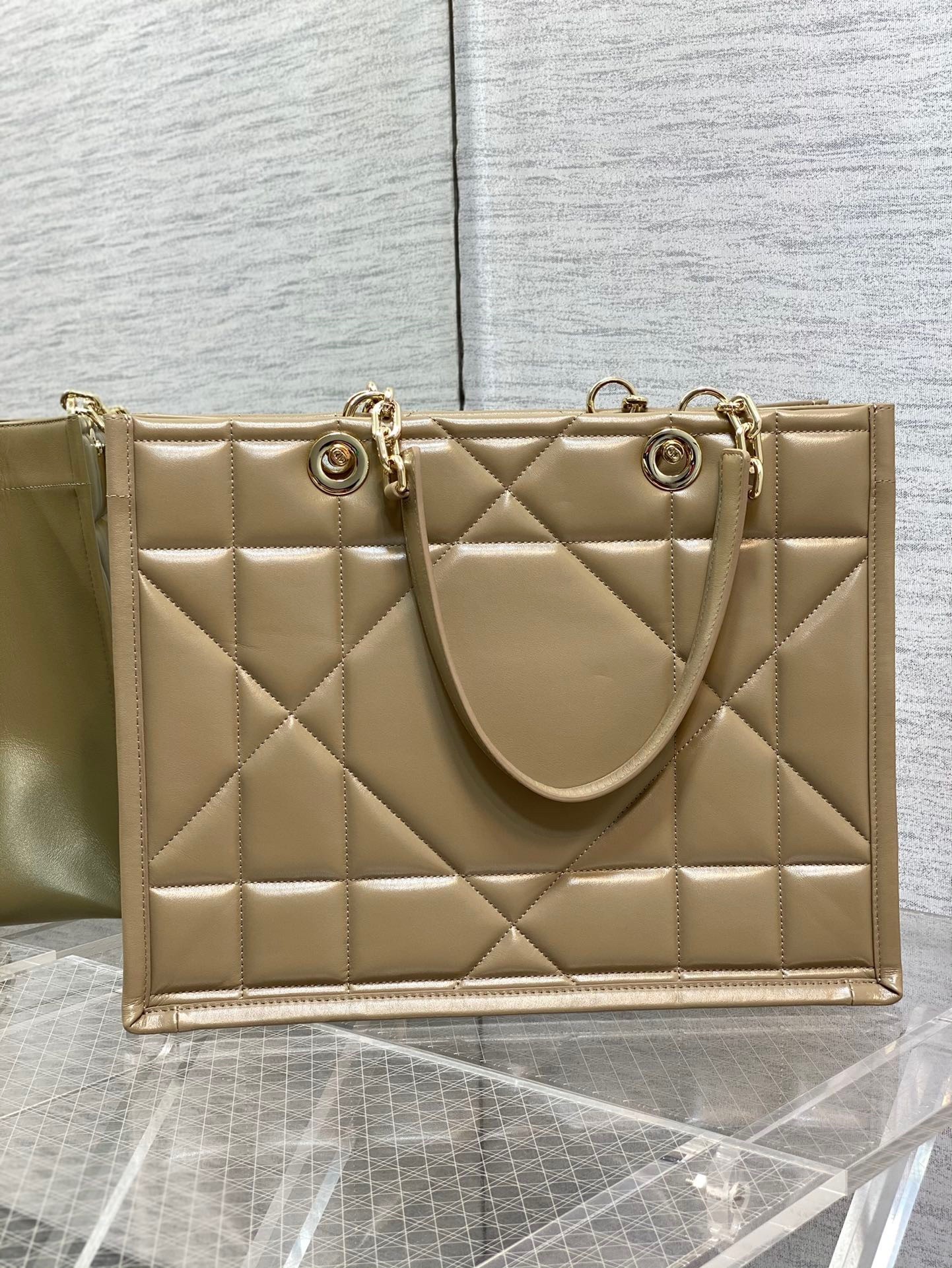 Dior Medium Essential Tote Bag In Hazelnut Archicannage Calfskin 231