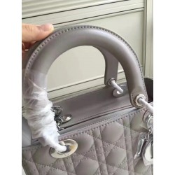 Dior Medium Lady Dior Bag In Grey Lambskin 795