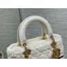 Dior Medium Lady D-Lite Bag In White Cannage Shearling 365