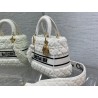 Dior Medium Lady D-Lite Bag In White Cannage Shearling 365