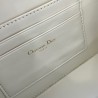 Dior Caro Box Bag with Chain in White Macrocannage Calfskin 431