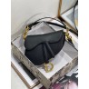 Dior Saddle Mini Bag with Strap in Black Grained Calfskin 479