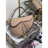 Dior Saddle Bag with Strap in Warm Taupe Grained Calfskin 804