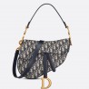 Dior Saddle Bag with Strap in Blue Oblique Jacquard 314