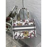 Dior Small Book Tote Bag In White Multicolor Jardin Botanique Embroidery 337