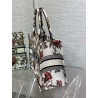 Dior Medium Book Tote Bag In White Multicolor Jardin Botanique Embroidery 386